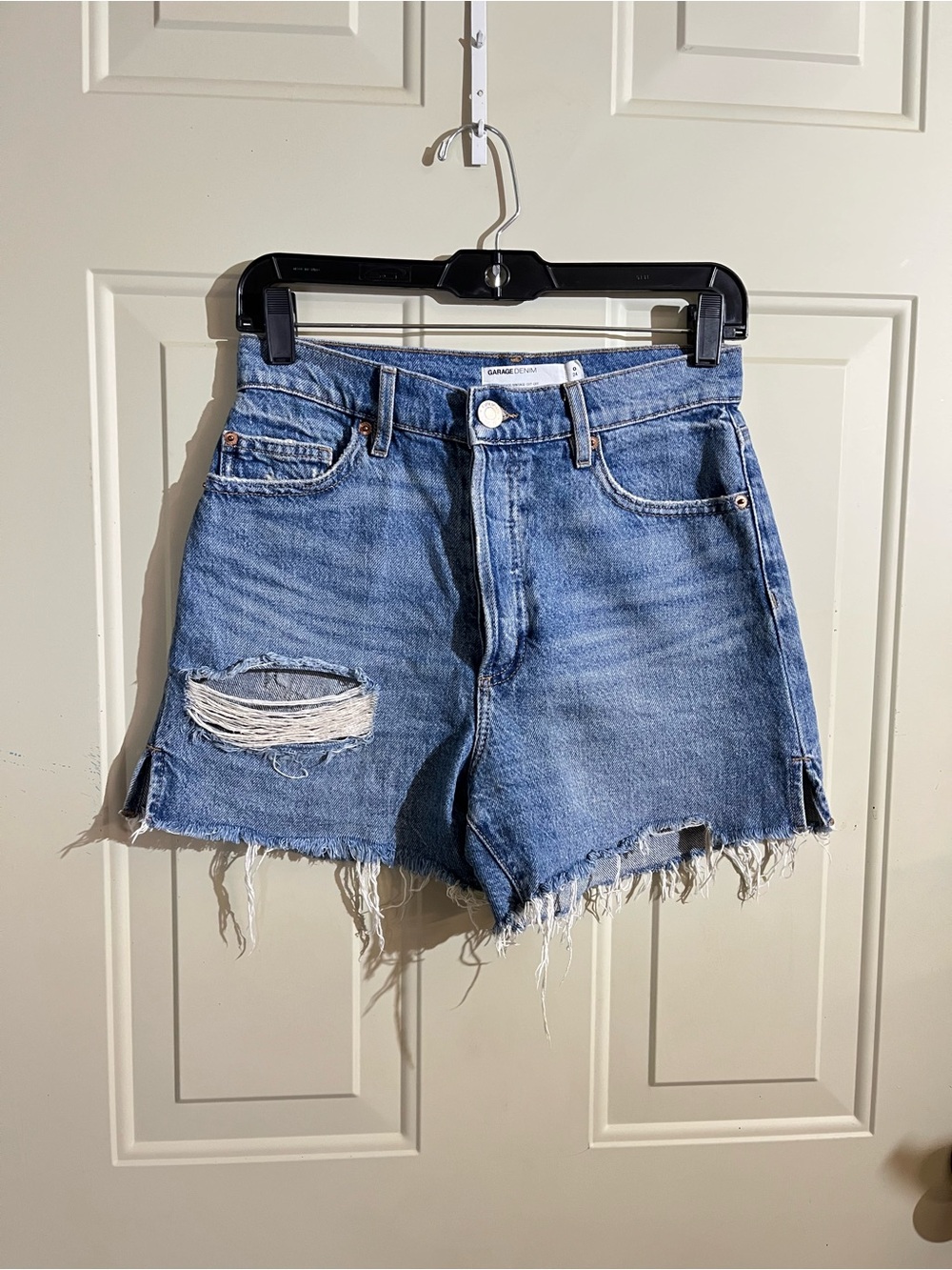 Garage Blue Distressed Denim Cutoff Shorts